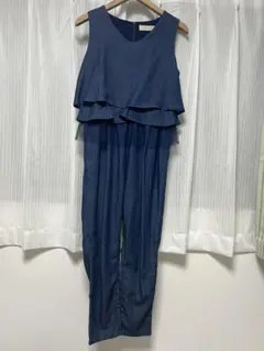 31 Sons de mode ネイビーフリルジャンプスーツ