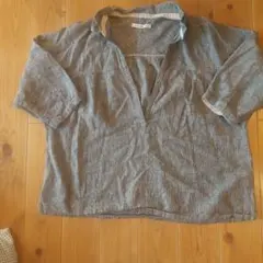 ATELIER EQUAL チェック柄 五分袖シャツ