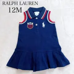 極美品✨Ralph Lauren ネイビー ワンピース 12M ノースリーブ