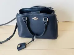 COACH ネイビー レザー ショルダーバッグ