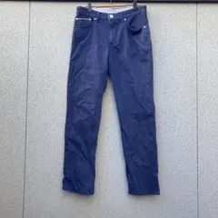 3034【エドウィン】29♡カジュアルパンツ ネイビー ストレート エコレザー