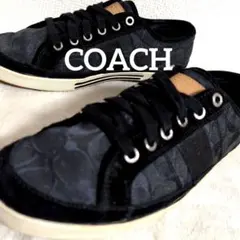 fb7 COACH コーチ シグネチャー スニーカー 黒 サイズ9のサムネイル