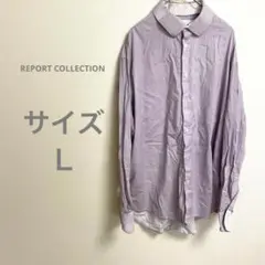 レポートコレクション 薄紫 長袖シャツ ダイヤモンド模様