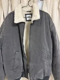 ZARA グレー シェルパライニング ジャケット