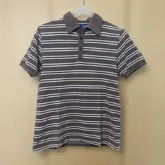 BEAMS ポロシャツ ボーダー柄 ブラウン Sサイズのサムネイル