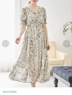 tocco closet フラワープリント ワンピース