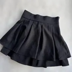 INGNIイング黒のフレアミニスカート リボン付き