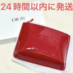 新品☆Dior ディオール オリジナル ポーチ エナメル パテント 赤 レッド