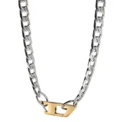 DIESEL シルバーゴールドチェーンネックレス