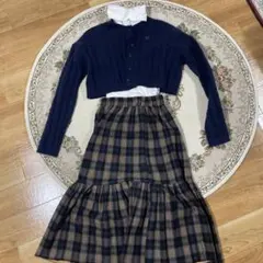 レディース ネイビー ケーブル編み カーディガン ショート丈 冬 秋 秋冬