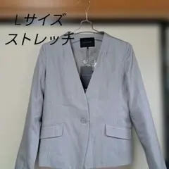 BLISS POINT☆ ノーカラージャケット ☆グレー☆Lサイズ✨のサムネイル