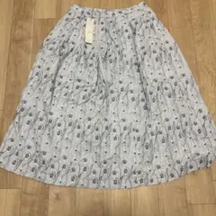 ⭐️新品・未使用⭐️ grin 刺繍スカート ブルー 花柄 コットン ナチュラルのサムネイル