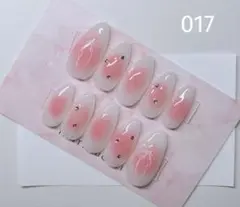 現品 ネイルチップ 白 チークネイル リボン 韓国 シンプル フレンチガーリー