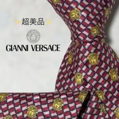 【超美品】ジャンニヴェルサーチェ ロゴ総柄 メデューサ シャドードット 金色 赤