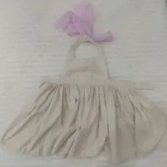 MARLMARL ベージュ フリルエプロン 80-90cm