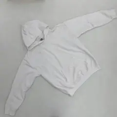 ギルダン パーカー ホワイト コットン混 フード付き ポケット付き Mサイズ