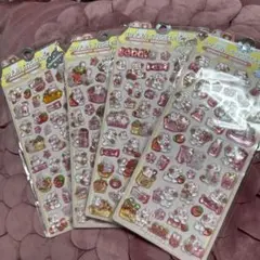 3D FUN STICKERS うさぎ いちご 4枚セット
