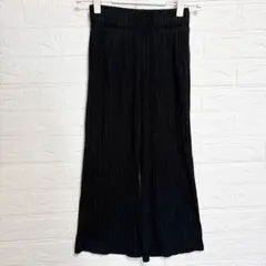 GAP KIDS リブニット ワイドパンツ 黒 女の子 ガールズ ギャップ