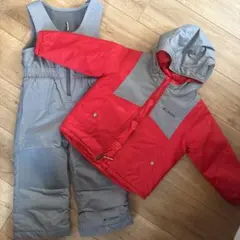 Columbia 子ども用スキーウェアセット 赤/グレー