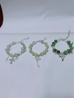 【1:新品未使用】落ち着いた色合いがおすすめ！ガラスビーズブレスレット3点セット