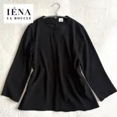 【IENA La Boucle】ブラウス 長袖 カットソー トリアステート 黒