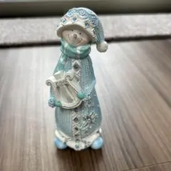水色の雪だるまの置物
