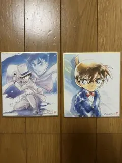 最終値引　名探偵コナン色紙ART 怪盗キッド、京極真/江戸川コナン　2種セット
