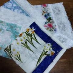 花柄レース付きハンカチセット