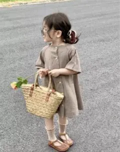 柄　シャツ　ワンピース　韓国風　半袖