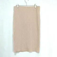 ZARA ベージュ リブ編みタイトスカート L ニット