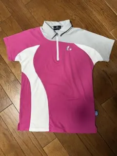 ルーセント M 半袖ポロシャツ ピンク/グレー