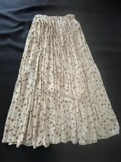 INGNI プリーツ 花柄 ベージュ ロングスカート