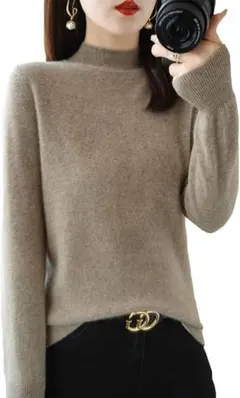 [ＣＮＹＡ] リブニット レディース プルオーバーセーター タートルネック