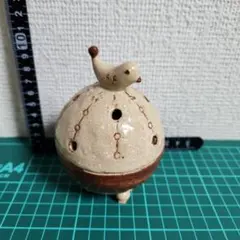 陶製 香炉 鳥デザイン
