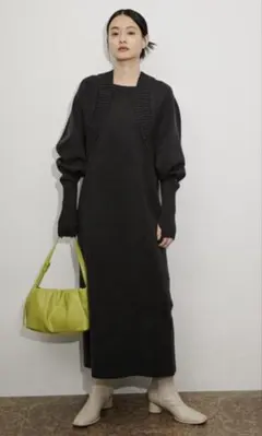 ADAMETROPE アダムエロペ　ボレロドッキングニットワンピース