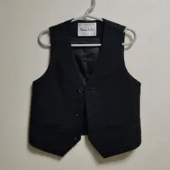 黒 ストライプ フォーマルベスト 5Y
