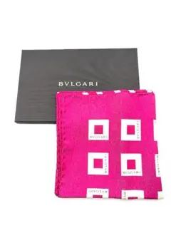 BVLGARI　ブルガリ　ピンク　ホワイト　スカーフ　新品未使用のサムネイル