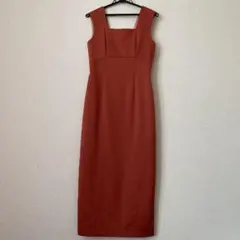 snidel オレンジ バックオープンミドルワンピース