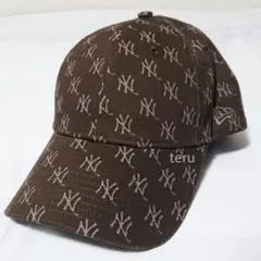 ニューエラ 正規品 NY ヤンキース モノグラム キャップ 帽子 ブラウン