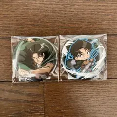 進撃の巨人 キャラ福くじ オンライン 缶バッジ リヴァイ 2点セット