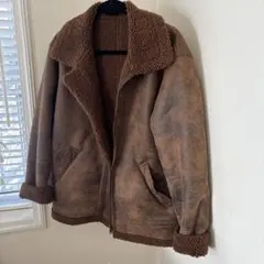 ボアジャケット ブラウン　ムートン風 ワイルドカッコいい❗️