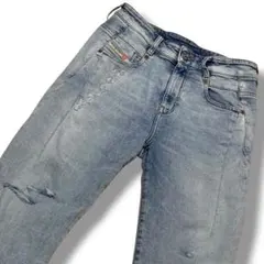 【美品】DIESEL FAYZA ジョグジーンズ W25 ダメージ 薄青 デニム
