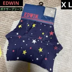 EDWIN ボクサーブリーフ☆星柄 ☆ ネイビー XLサイズのサムネイル