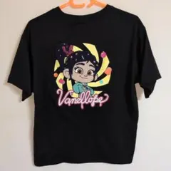 ディズニー　シュガー・ラッシュ　ヴァネロペ　刺繍　Tシャツ　ブラック　Lサイズ