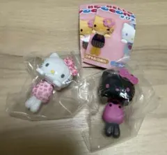ハローキティ ぴょこのる マスコット ♡ヒョウ柄とブラックピンク♡