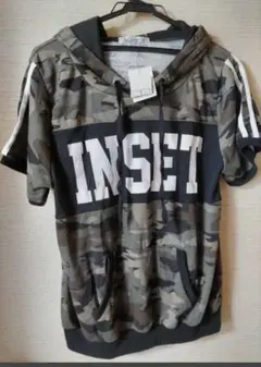 新品!アベイル　レディース迷彩柄半袖パーカー　Ｌサイズ　ストリート系