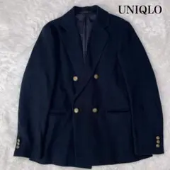 ユニクロ　ダブルブレスト　ジャケット　金ボタン　　紺ブレ　サイズM
