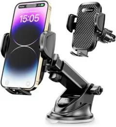 スマホホルダー 車 車載ホルダー ゲルサクションカップ/クリップ 360度回転