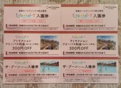 ひらかたパーク 入園券 ザ・ブーン入場券アトラクションフリーパス割引券２名様分のサムネイル