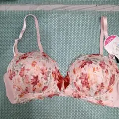 花柄デザイン ブラジャーピンク系 Lサイズ
